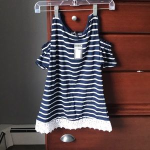 Off the shoulder top with shoulder straps